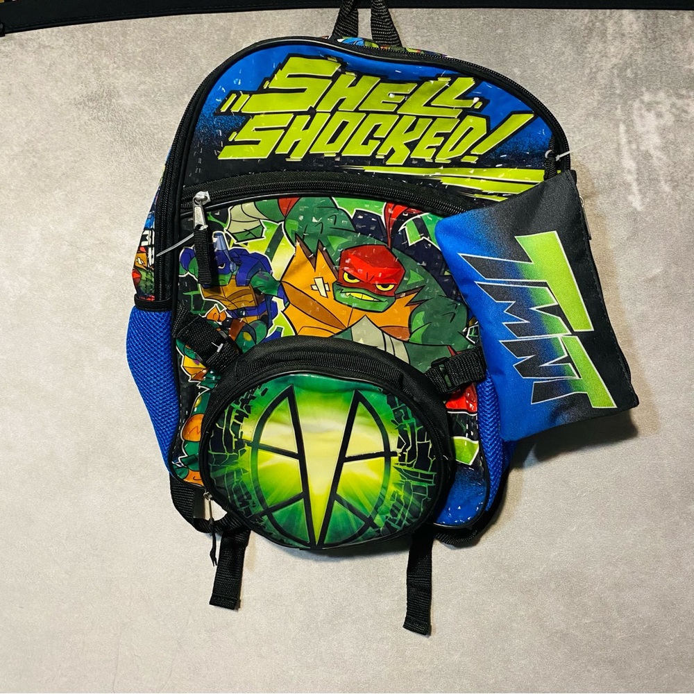 Teenage Mutant Ninja Turtles Boys BACKPACK Senior Bookbag 4-pc Set w/ Lunch Bag